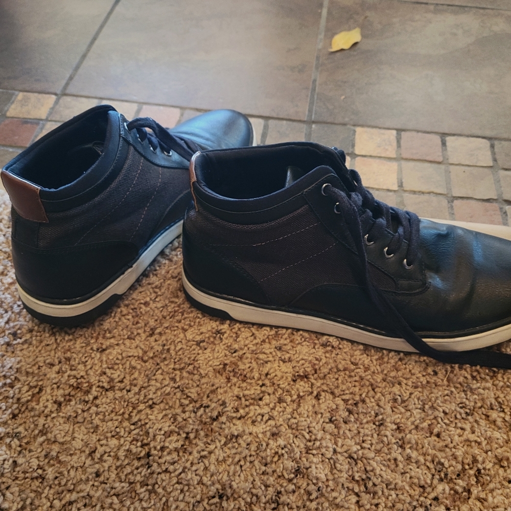 Sonoma Men's Casual Sneaker Boot Size 10.5 Black Canvas Vinyl